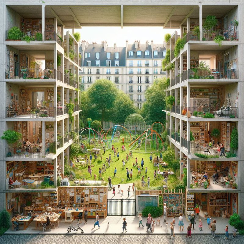 Housing more permeable to the metropolis public space - generated with ai